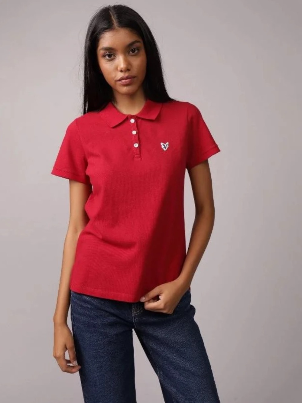 American Eagle Outfitters Red Short Sleeve Polo Tee